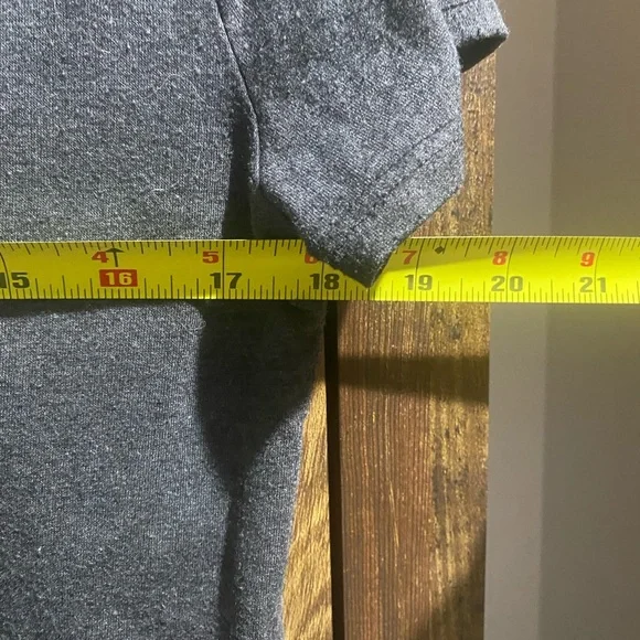 Dark Gry Short Sleeve T Shirt Concert By C Top With Cross Accent In Front Blouse - Picture 3 of 5